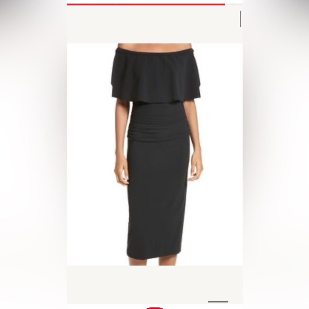 Tracy Reese ruched off the shoulder bodycon dress NWT